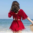 Short-sleeve Tassel Playsuit