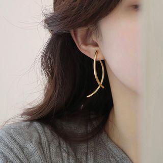 Cross Sterling Silver Ear Stud / Clip-on Earring
