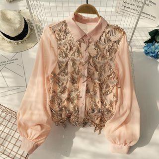 Sequined Fringed Blouse