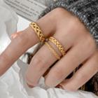 Stainless Steel Faux Woven Ring