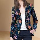Underwater Print Open-front Blazer