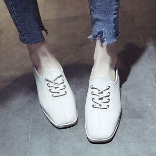 Lace-up Block Heel Ghillie Shoes