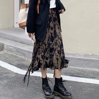 Tie Dye Corduroy Midi Skirt