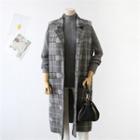 Single-breasted Plaid Long Vest