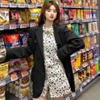 Long-sleeve Cow Print Shirt / Single-breasted Blazer