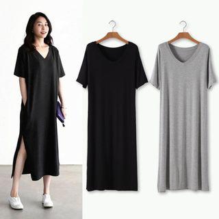 Short-sleeve Midi Shift T-shirt Dress