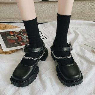 Chained Chunky Heel Mary Jane Shoes