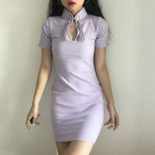 Short-sleeve Mini Sheath Qipao