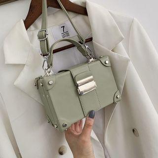 Faux Leather Boxy Shoulder Bag