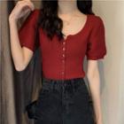 Plain Skinny Knitted Crop Top