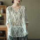 Printed Open-placket Blouse (various Designs)
