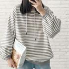 Color Block Striped Hooded Top