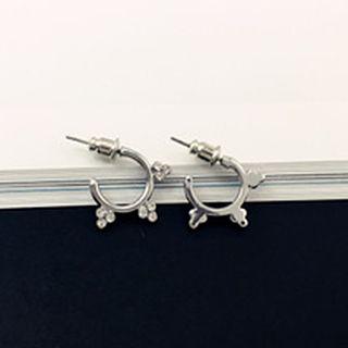 Rhinestone C-shaped Earrings