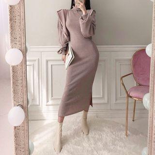 Set: Crop Zip Hoodie + Mockneck Bodycon Dress