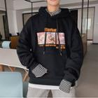 Mock Two-piece Letter Print Hoodie