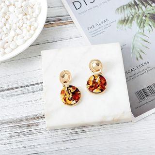 Acetate Disc Dangle Earring 1 Pair - S925 Silver - One Size