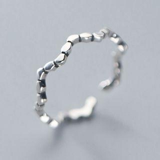 925 Sterling Silver Zigzag Open Ring S925 Silver - Ring - One Size