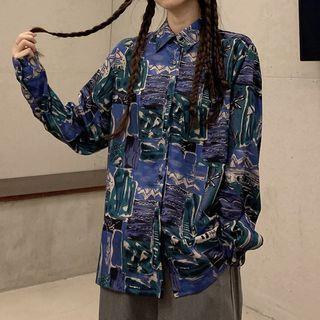 Printed Shirt Blue & Green - One Size