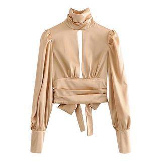 Cut-out Bow Back Blouse