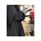 Set: Fray-hem Cropped Pullover + Band-waist Wide-leg Pants