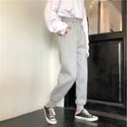 Drawstring Hem Gather-hem Straight-cut Pants