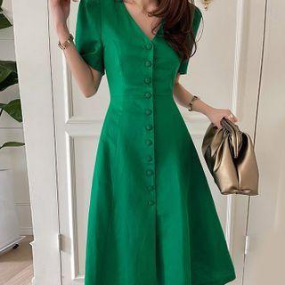 Button-through Long A-line Dress