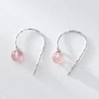 Bead Drop Earring 1 Pair - 925 Silver - Pink - One Size