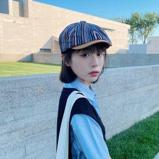 Striped Flat Cap