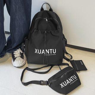 Set: Lettering Backpack + Crossbody Bag + Pouch