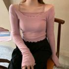 Long-sleeve Off-shoulder T-shirt / Camisole