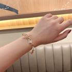 Faux Pearl Alloy Bracelet 1 Pc - Gold - One Size