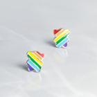 925 Sterling Silver Rainbow Striped Earring