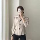 Button-up Collared Blouse Beige - One Size