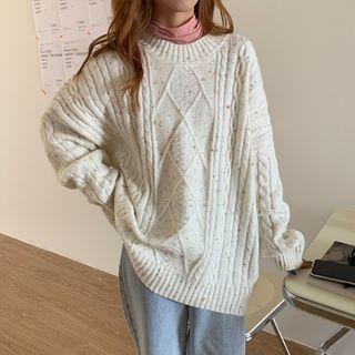 Turtleneck Cable Knit Sweater / Long-sleeve T-shirt
