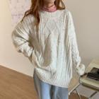 Turtleneck Cable Knit Sweater / Long-sleeve T-shirt