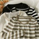 Chain-neckline Slim-fit Knit Top