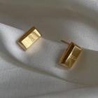 Nugget Stainless Steel Earring 1 Pair - E129 - Gold - One Size