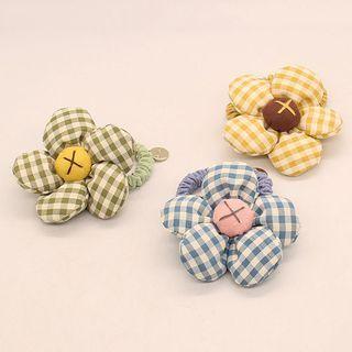 Flower Plaid Fabric Hair Tie