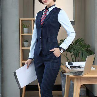 Set: Pinstriped Vest + Dress Pants / Skirt