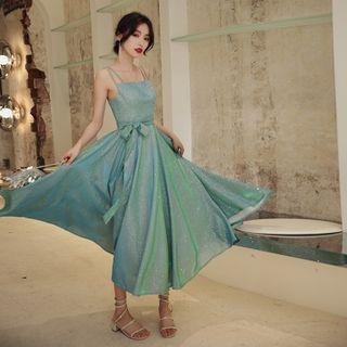 Strappy Iridescent Midi A-line Dress