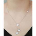 Rhinestone-clover Chain Lariat Necklace