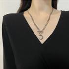 Moon Pendant Alloy Necklace Necklace - Silver - One Size