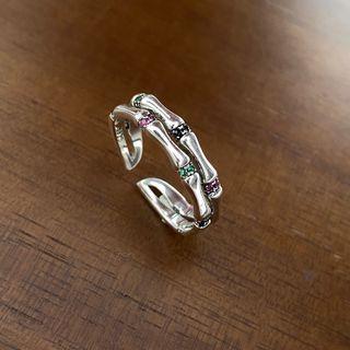 Sterling Silver Cz Open Ring 1pc - Silver - One Size