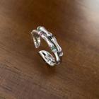 Sterling Silver Cz Open Ring 1pc - Silver - One Size