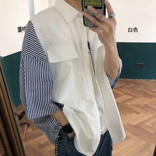 3/4-sleeve Paneled Shirt