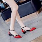 Pointy-toe Ankle Strap Chunky Heel Sandals