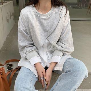 Set: Long-sleeve Shirt + Sweatshirt As Shown In Figure - One Size