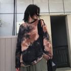 Distressed Dye Print Long-sleeve T-shirt