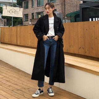 Oversized Long Trench Coat With Belt
