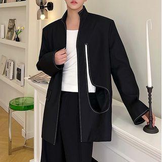 Stand-collar Cutout Front Jacket